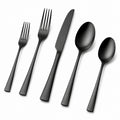 Besteckset 5-teilig Schwarz Edelstahl matt für den Esstisch