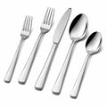5-teiliges Besteckset Edelstahl Silber für den Esstisch