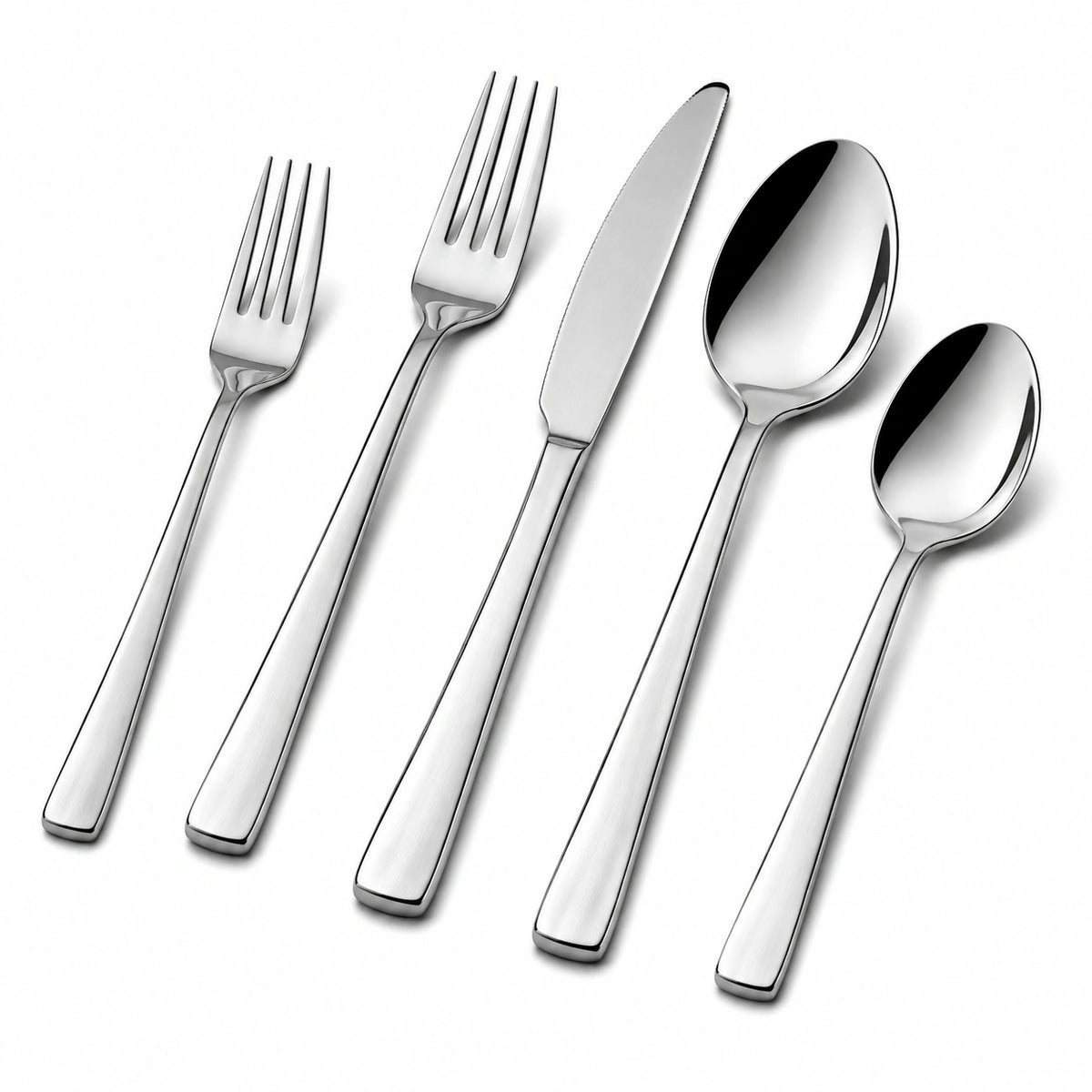 5-teiliges Besteckset Edelstahl Silber für den Esstisch