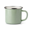 Emaillebecher 500 ml Grün mit Metallrand - gesprenkelte Trinkbecher für Heiß- und Kaltgetränke