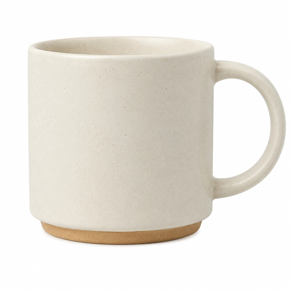 Keramik Kaffeebecher 400 ml Cremebeige mit Henkel im minimalistischen Stil