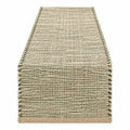 Tischläufer 180 x 35 cm gewebte Textilfasern Beige Grün rechteckig