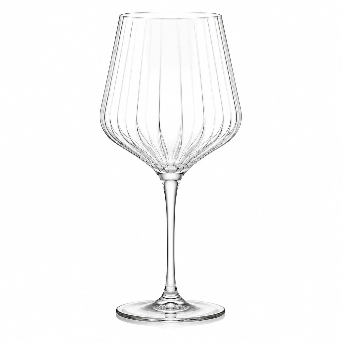 Weinglas 500 ml transparentes Glas mit Rillenstruktur für Wein